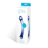 Синий изогнутый фаллоимитатор Curved G-Spot Glass Dildo - 16 см.