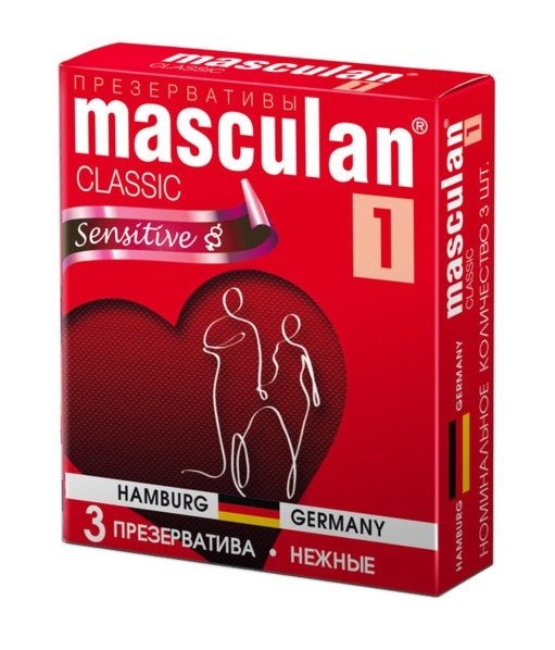 Нежные презервативы Masculan Classic 1 Sensitive - 3 шт.