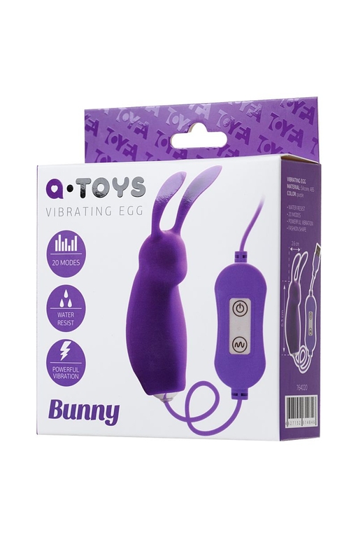 Фиолетовое виброяйцо с пультом управления A-Toys Bunny, работающее от USB