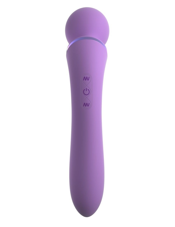 Фиолетовый двусторонний вибростимулятор Duo Wand Massage-Her - 19,6 см.