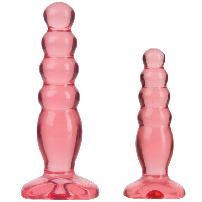 Набор из двух розовых анальных втулок Crystal Jellies Anal Trainer Kit