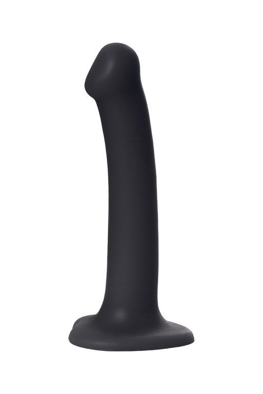 Черный фаллос на присоске Silicone Bendable Dildo M - 18 см.