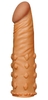 Коричневая насадка-удлинитель Add 2  Pleasure X Tender Penis Sleeve - 18 см.