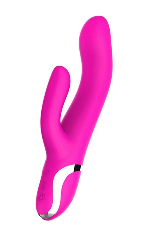 Розовый вибратор-кролик NAGHI NO.43 RECHARGEABLE DUO VIBRATOR - 23 см.