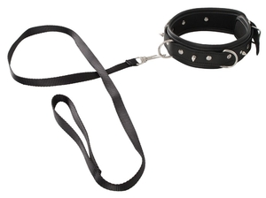 Черный ошейник Collar and Leash с поводком