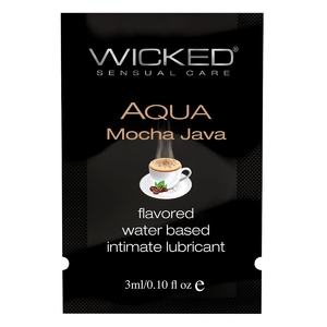 Лубрикант со вкусом кофе мокко Wicked Aqua Mocha Java - 3 мл.