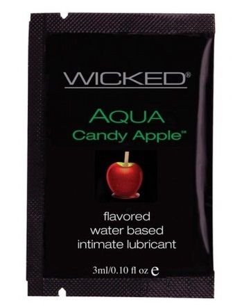 Лубрикант с ароматом сахарного яблока Wicked Aqua Candy Apple - 3 мл.