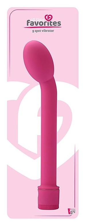 Ярко-розовый вибромассажер G-SPOT VIBRATOR - 21 см.