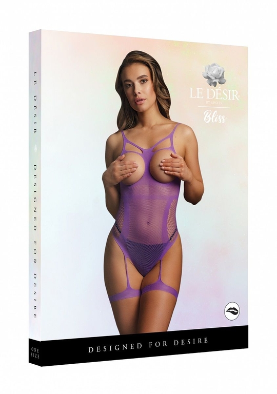 Боди с открытыми чашками и гартерами Open-cup Strappy Teddy