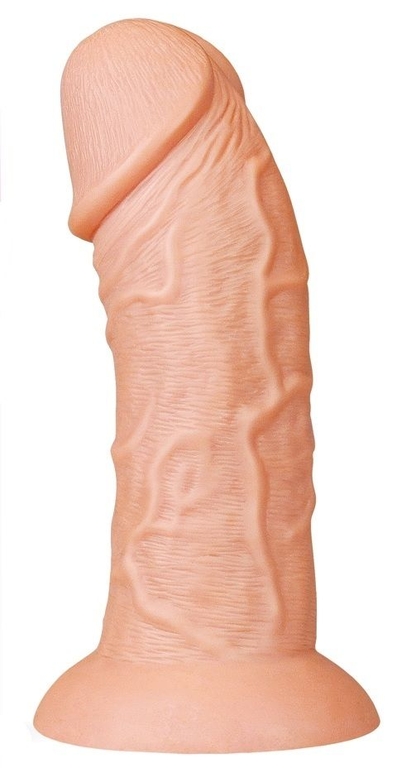 Телесный фаллоимитатор-гигант 9.5 Realistic Curved Dildo - 24 см.