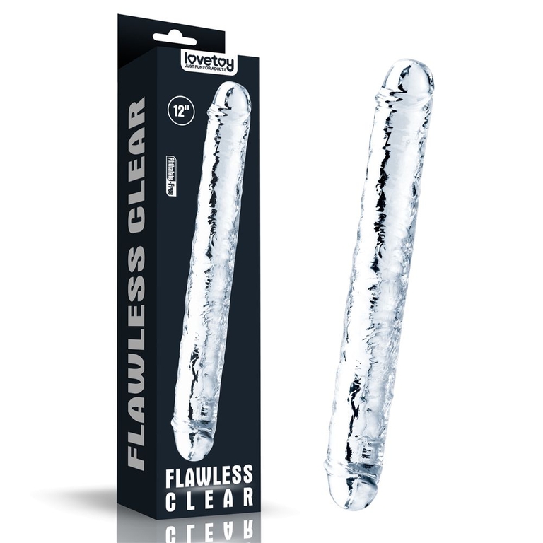 Прозрачный двусторонний фаллоимитатор Flawless Clear Double Dildo - 30 см.