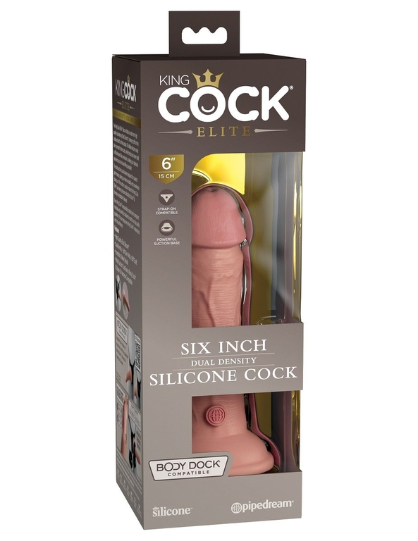 Телесный фаллоимитатор 6  Silicone Dual Density Cock - 17 см.