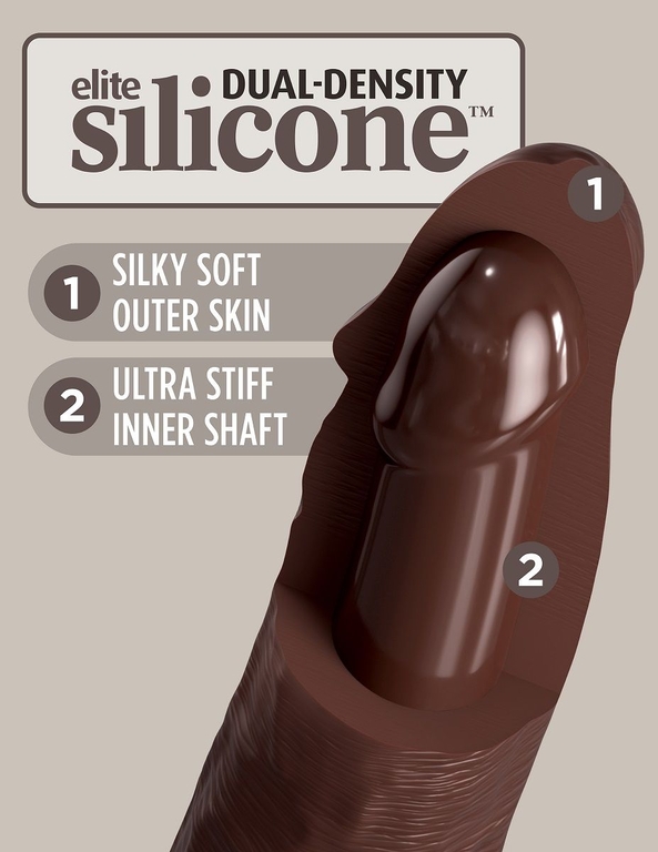 Коричневый фаллоимитатор 7  Silicone Dual Density Cock - 21 см.