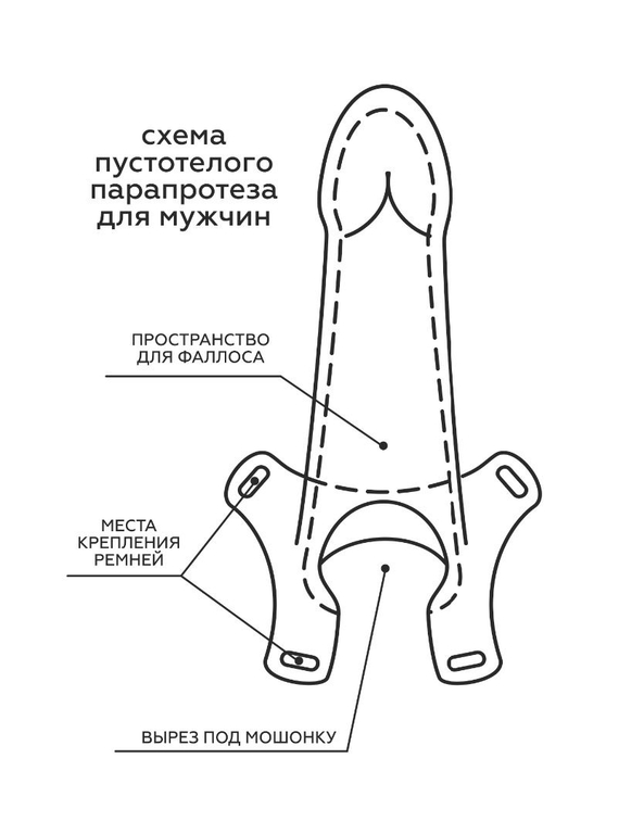 Пустотелый фаллопротез MEN STYLE - 17,5 см.