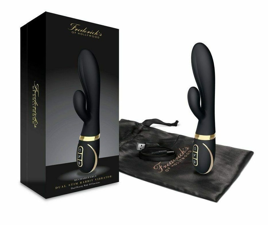 Черный вибратор-кролик Dual Stim Rabbit Vibrator