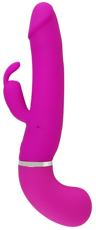 Лиловый вибратор-кролик с функцией сквирта Cumshot Rabbit Vibrator - 24 см.