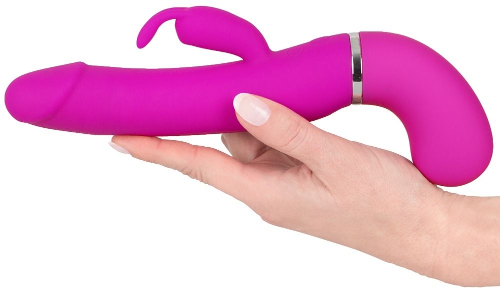 Лиловый вибратор-кролик с функцией сквирта Cumshot Rabbit Vibrator - 24 см.