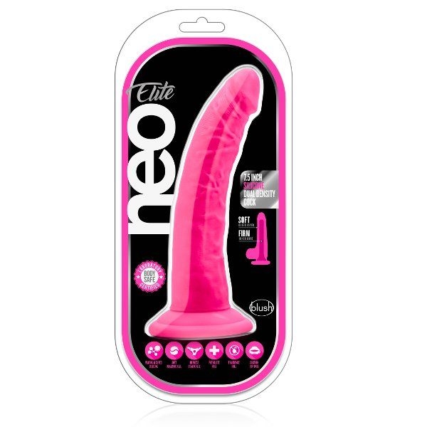 Розовый фаллоимитатор 7.5 Inch Silicone Dual Density Cock - 19 см.