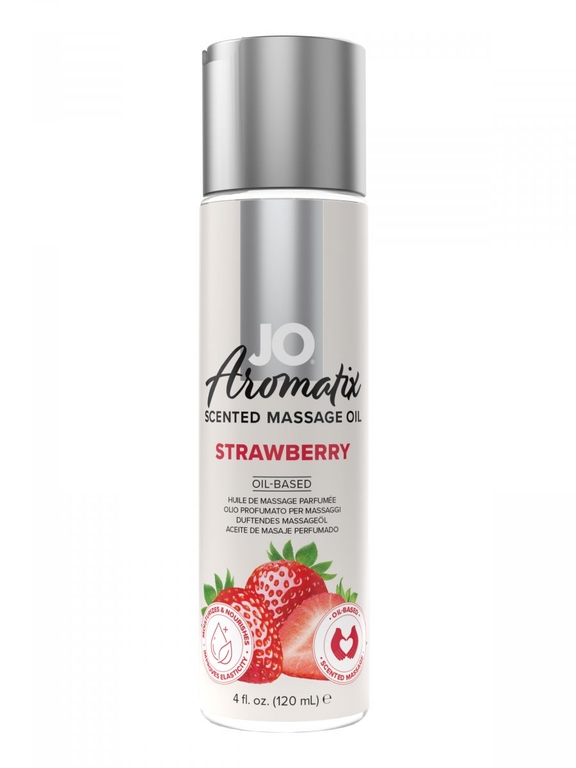 Массажное масло JO Aromatix Massage Oil Strawberry с ароматом клубники - 120 мл.