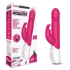 Розовый пульсирующий вибромассажер G-Spot Thrusting Rabbit - 24 см.