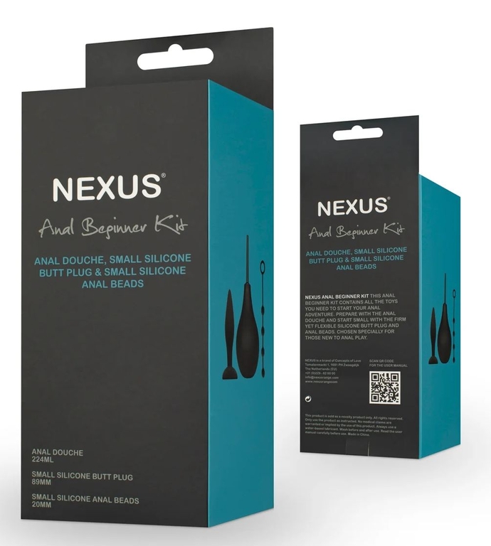 Анальный набор Nexus Anal Beginner Kit: пробка, душ и шарики