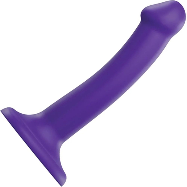 Фиолетовый фаллоимитатор-насадка Strap-On-Me Dildo Dual Density size S - 17 см.