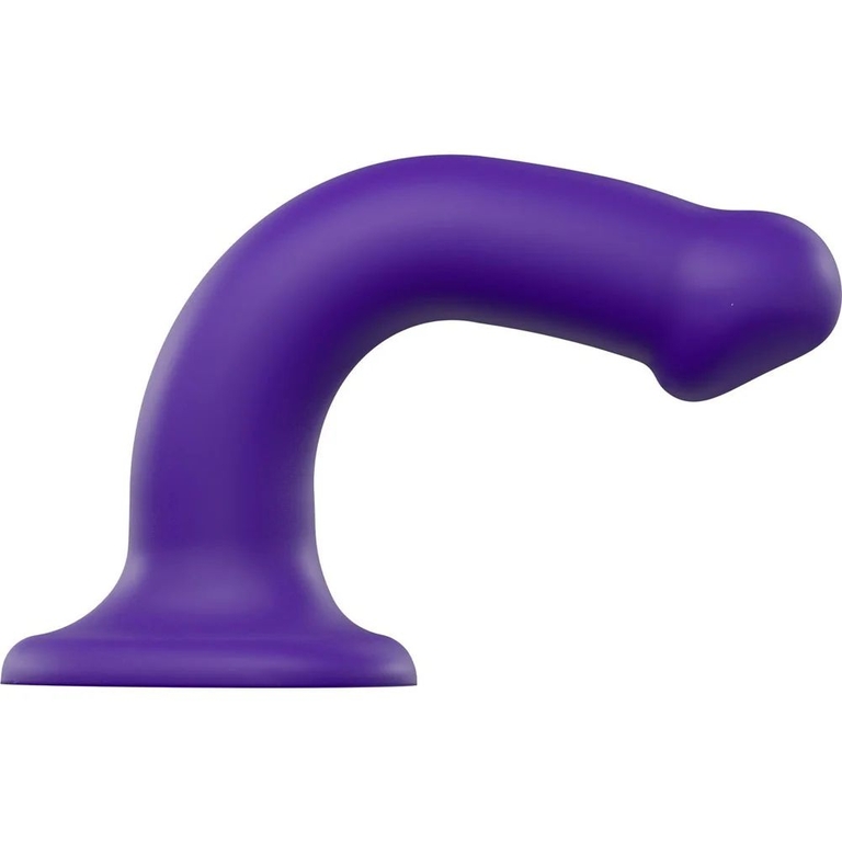 Фиолетовый фаллоимитатор-насадка Strap-On-Me Dildo Dual Density size M - 18 см.