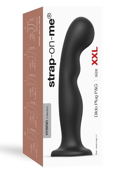 Черная насадка Strap-On-Me Dildo Plug P G size XXL