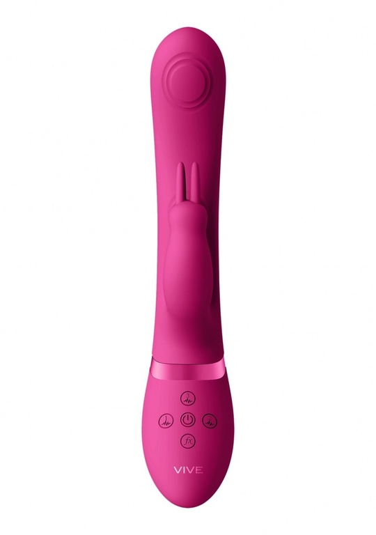 Розовый вибромассажер May Pulse-Wave   C-spot   G-Spot Rabbit - 22 см.