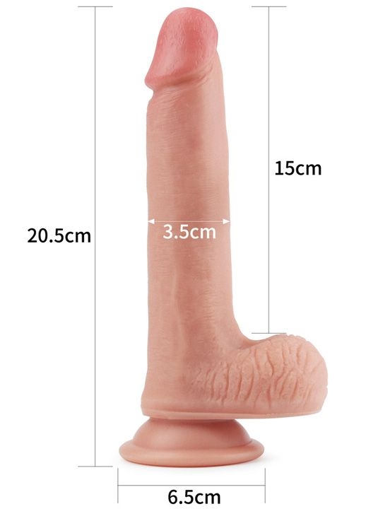 Телесный фаллоимитатор 8 Dual-Layered Silicone Nature Cock - 20,5 см.