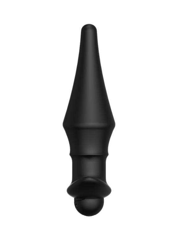 Черная перезаряжаемая анальная пробка №08 Cone-shaped butt plug - 13,5 см.