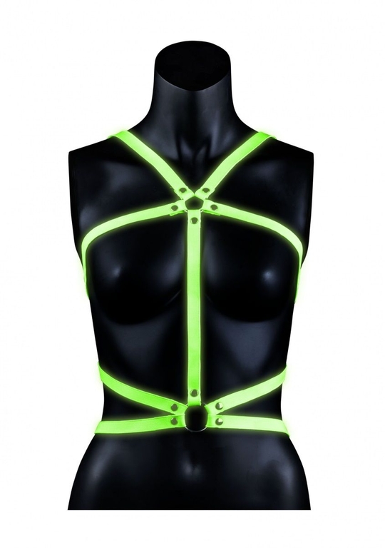 Портупея Body Harness с неоновым эффектом - размер S-M