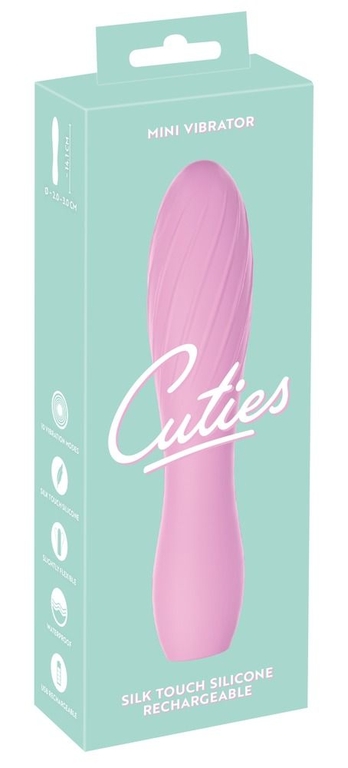 Розовый мини-вибратор Cuties - 14,1 см.