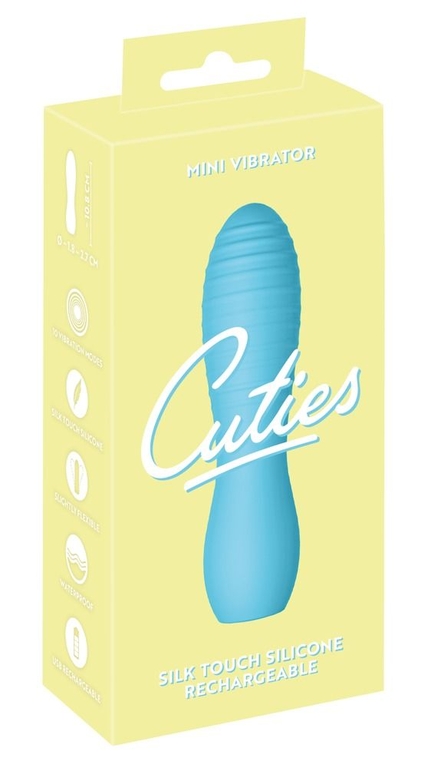 Голубой мини-вибратор Cuties - 10,8 см.