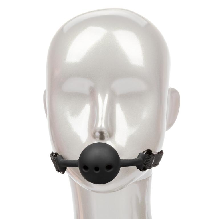 Черный силиконовый кляп-шар Breathable Ball Gag