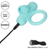 Аквамариновое эрекционное виброкольцо Silicone Rechargeable Nubby Lover’s Delight