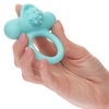 Аквамариновое эрекционное виброкольцо Silicone Rechargeable Nubby Lover’s Delight