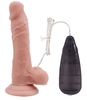 Телесный вибратор с мошонкой на присоске 7 Inch Beginners Dildo Vibrator - 18,6 см.