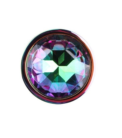 Радужная металлическая пробка Jewelled Metel Butt Plug - 7,1 см.