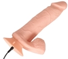 Телесный вибратор на присоске с пультом ДУ Bendable RC Vibrator with Balls - 20,8 см.