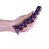 Фиолетовый фаллоимитатор Beaded G-Spot - 17 см.