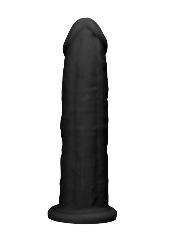 Черный фаллоимитатор Silicone Dildo Without Balls - 22,8 см.