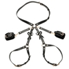 Черная сбруя Bondage Harness на бедра с бантиками - размер M-L