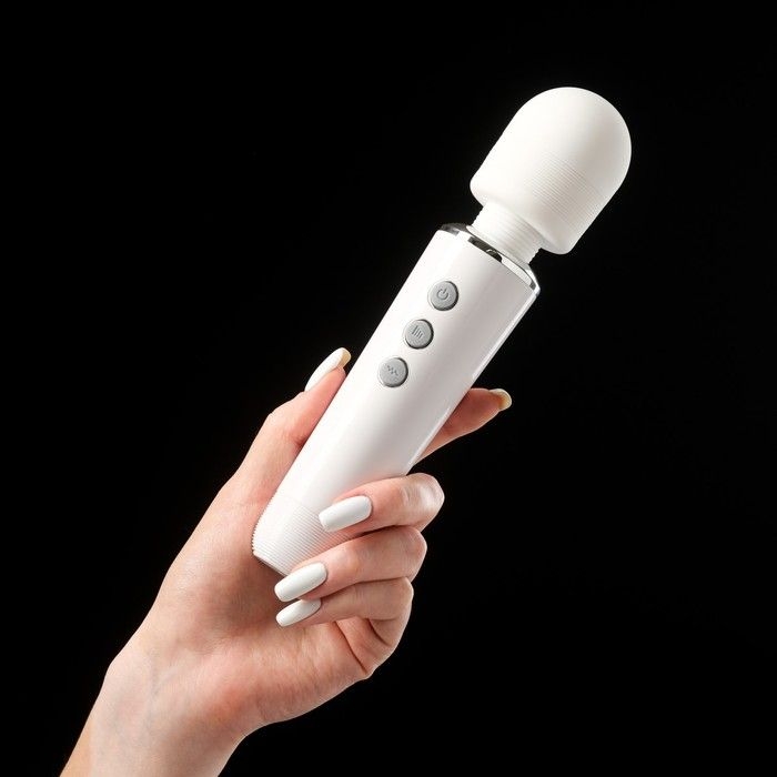 Белый жезловый вибромассажёр Wand Massager - 19 см.