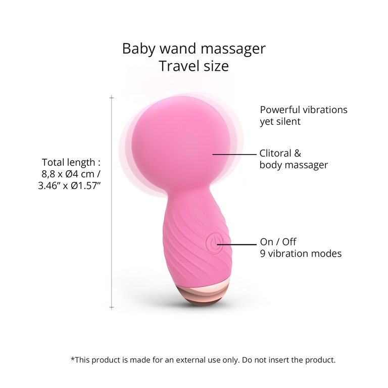 Розовый мини-wand вибратор Itsy Bitsy Mini Wand Vibrator