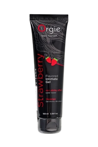 Интимный гель на водной основе Lube Tube Strawberry с клубничным вкусом - 100 мл.