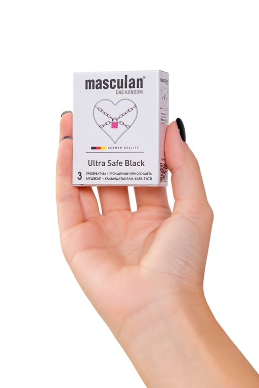 Ультрапрочные презервативы Masculan Ultra Safe Black - 3 шт.