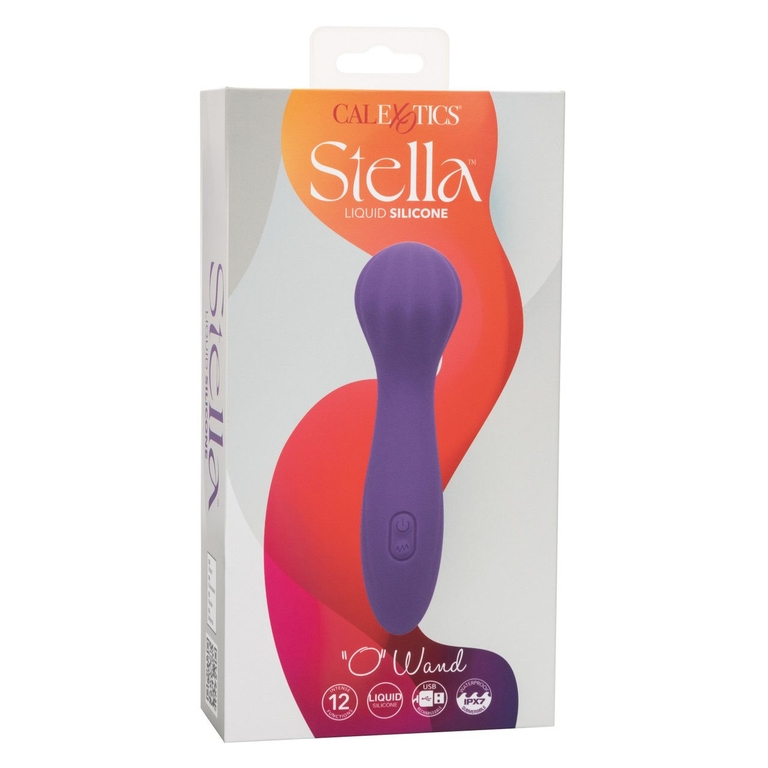 Фиолетовый вибромассажер Stella Liquid Silicone “O” Wand - 17,75 см.