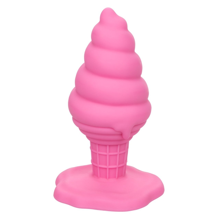 Розовая анальная пробка в виде мороженого Yum Bum Ice Cream Cone Butt Plug - 9,5 см.