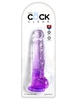 Фиолетовый фаллоимитатор с мошонкой на присоске 8’’ Cock with Balls - 22,2 см.